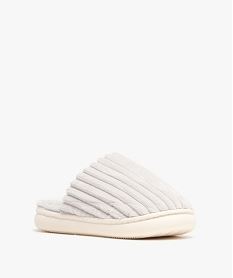 chaussons femme mules en velours cotele a semelle plateforme rose standardF491101_2