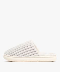 chaussons femme mules en velours cotele a semelle plateforme rose standardF491101_3