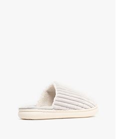 chaussons femme mules en velours cotele a semelle plateforme rose standardF491101_4