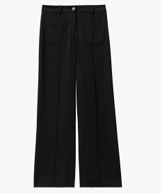 pantalon large en maille extensible femme noir pantalonsF492501_4