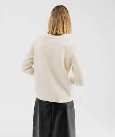 pull de noel avec motifs en relief femme beige pullsF493601_3