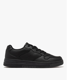 GEMO Baskets femme unies à lacets style rétro avec dessus perforé noir standard