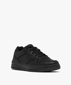 baskets femme unies a lacets style retro avec dessus perfore noir standardF494401_2