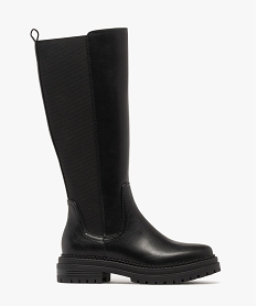 GEMO Bottes avec tige bi-matière à semelle crantée femme noir standard