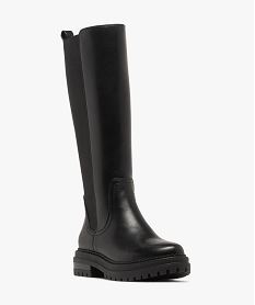 bottes avec tige bi-matiere a semelle crantee femme noir standardF494701_2