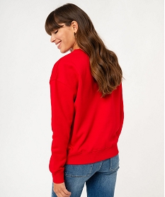 sweat molletonne avec motif poitrine femme - lulucastagnette rouge sweatsF495701_3