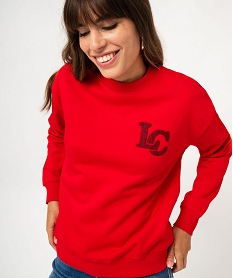 sweat molletonne avec motif poitrine femme - lulucastagnette rouge sweatsF495701_4