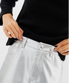 jupe longue et droite fendue devant femme grisF497501_2