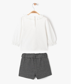 ensemble 2 pieces bebe fille t-shirt et short - lulucastagnette gris shortsF498501_4