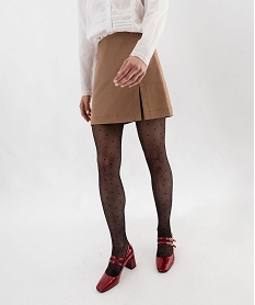 GEMO Jupe courte fendue femme Brun