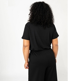 tee-shirt a manches courtes et col v femme grande taille noir t-shirts col vF500601_3