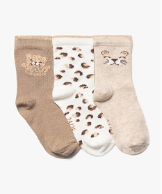 GEMO Chaussettes à motifs bébé fille beige standard