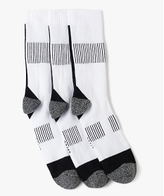 chaussettes de sport moelleuses tige haute homme (lot de 3) blanc standardF503501_3