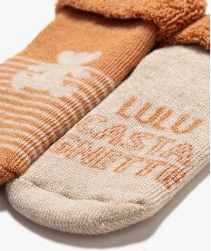 chaussettes en maille bouclette douillette imprimee bebe (lot de 2) - lulucastagnette marron standardF505001_4