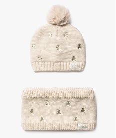 GEMO Ensemble bonnet et snood doublés polaire bébé fille - LuluCastagnette beige standard