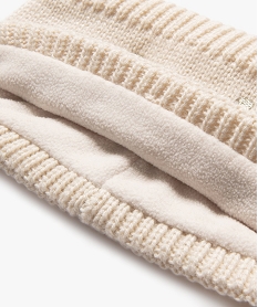 ensemble bonnet et snood doubles polaire bebe fille - lulucastagnette beige standard accessoiresF505701_3