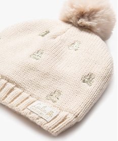 ensemble bonnet et snood doubles polaire bebe fille - lulucastagnette beige standard accessoiresF505701_4