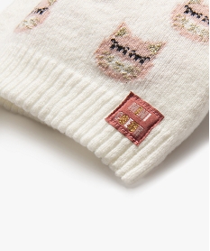 bonnet a pompon imprime chats bebe fille rose standard accessoiresF506001_3