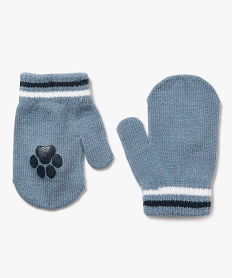 GEMO Moufles en maille avec motif antidérapant bébé garçon bleu standard
