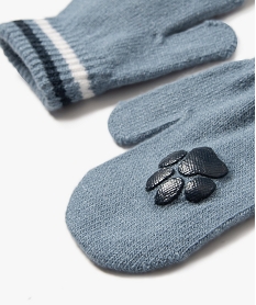 moufles en maille avec motif antiderapant bebe garcon bleu standard accessoiresF506601_2
