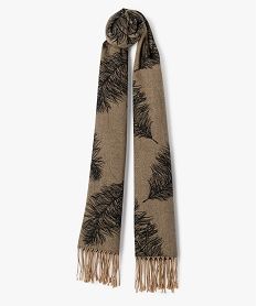 echarpe pailletee motif jacquard recto verso femme noir standard bonnets echarpes gantsF507701_3