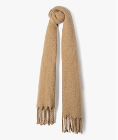GEMO Écharpe à franges grand format douillette femme Beige