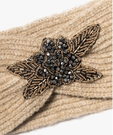 bandeau cache-oreilles a perles brillantes femme beige bonnets echarpes gantsF508701_2