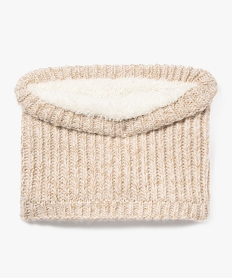 echarpe snood avec fil metallise et doublure peluche fille beige standard foulards echarpes et gantsF509001_3