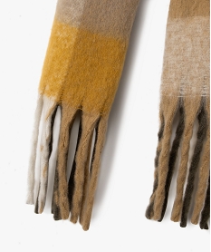 echarpe plaid a carreaux avec longues franges femme beige bonnets echarpes gantsF509701_2