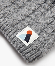 echarpe snood a torsades doublure polaire bebe garcon gris standard accessoiresF509901_2