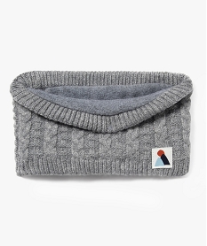 echarpe snood a torsades doublure polaire bebe garcon gris standard accessoiresF509901_4