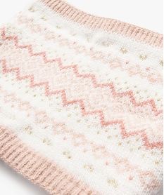 snood imprime et double polaire fille rose standard foulards echarpes et gantsF510101_2