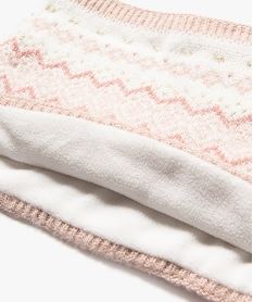 snood imprime et double polaire fille rose standard foulards echarpes et gantsF510101_3
