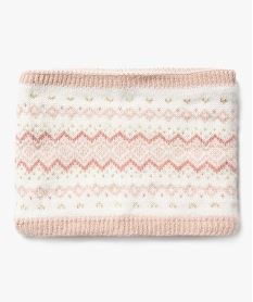 snood imprime et double polaire fille rose standard foulards echarpes et gantsF510101_4