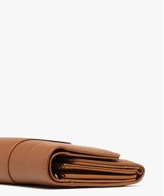 portefeuille compact avec surpiqures femme orange porte-monnaie et portefeuillesF514301_2