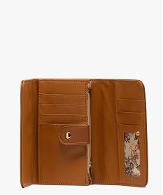 portefeuille compact avec surpiqures femme orange porte-monnaie et portefeuillesF514301_3