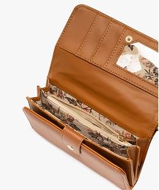 portefeuille compact avec surpiqures femme orange porte-monnaie et portefeuillesF514301_4