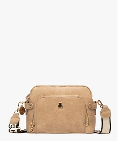 GEMO Sac en matière grainée avec deux bandoulières amovibles femme - LuluCastagnette Beige