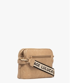 sac en matiere grainee avec deux bandoulieres amovibles femme - lulucastagnette beige sacs bandouliereF515001_2