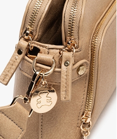 sac en matiere grainee avec deux bandoulieres amovibles femme - lulucastagnette beige sacs bandouliereF515001_4