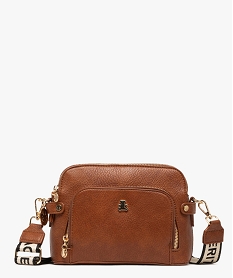 sac en matiere grainee avec deux bandoulieres amovibles femme - lulucastagnette orange sacs bandouliereF515101_1