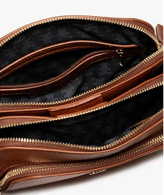 sac en matiere grainee avec deux bandoulieres amovibles femme - lulucastagnette orange sacs bandouliereF515101_3