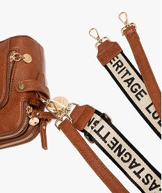 sac en matiere grainee avec deux bandoulieres amovibles femme - lulucastagnette orange sacs bandouliereF515101_4