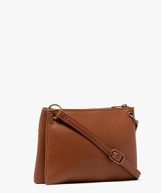sac pochette effet patchwork femme marron vif sacs bandouliereF515601_2