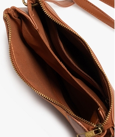 sac pochette effet patchwork femme marron vif sacs bandouliereF515601_3