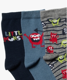 chaussettes en coton a motifs garcon (lot de 3) bleuF519201_2