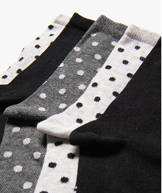 chaussettes hautes imprimees pois fille (lot de 5) noir standard chaussettesF520701_2