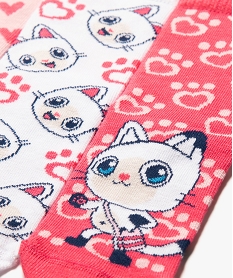 chaussettes a motifs chat fille (lot de 3) - gabby et la maison magique rose standard chaussettesF523501_2