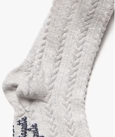 collants chauds a torsades bebe fille - lulucastagnette gris collantsF526301_2