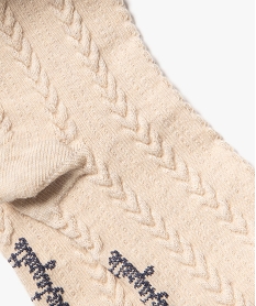 collants chauds a torsades bebe fille - lulucastagnette beige chine collantsF526501_2
